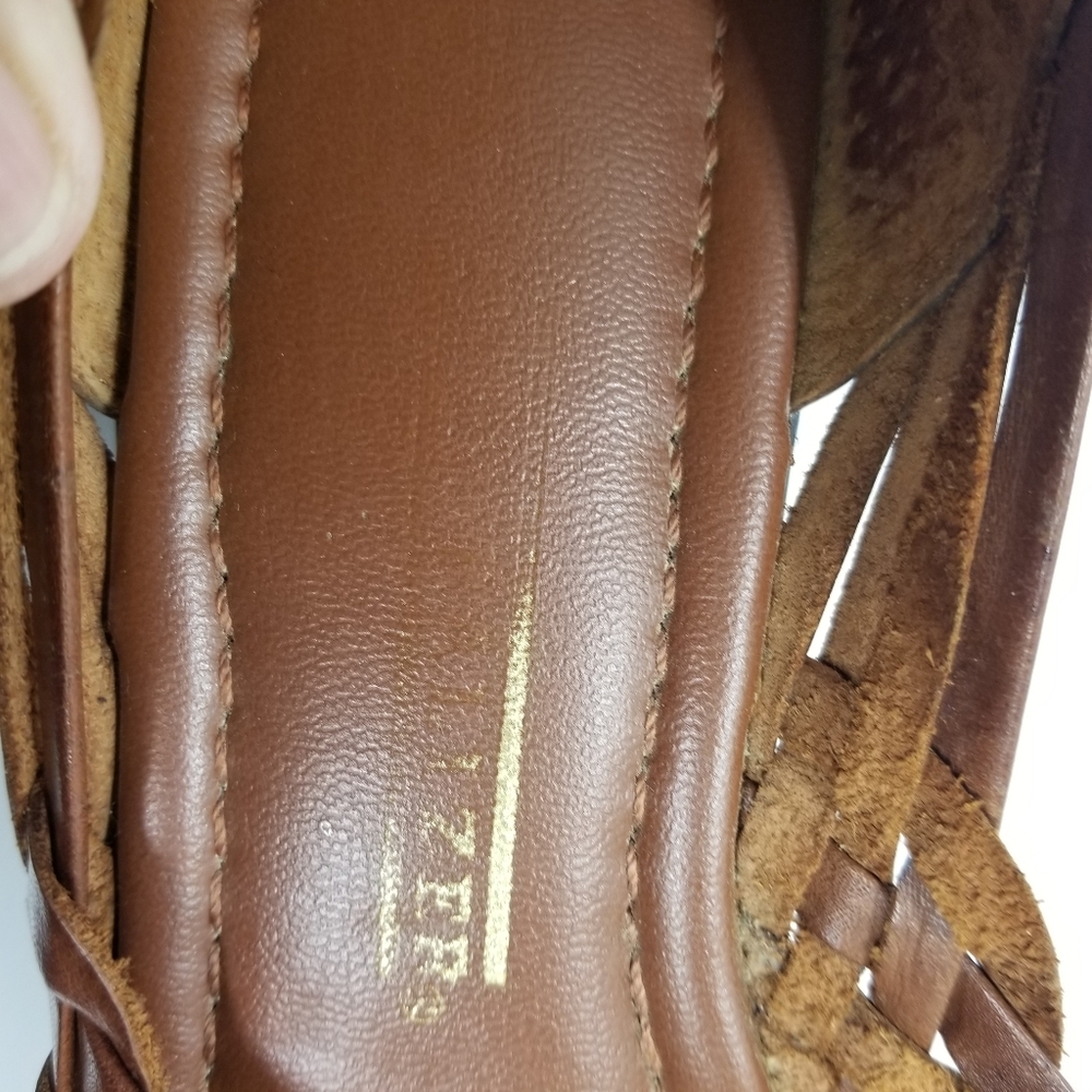 Naturalizer Womans Size 10N Brown Leather Loafer Slip On Basket Weave - Picture 7 of 13